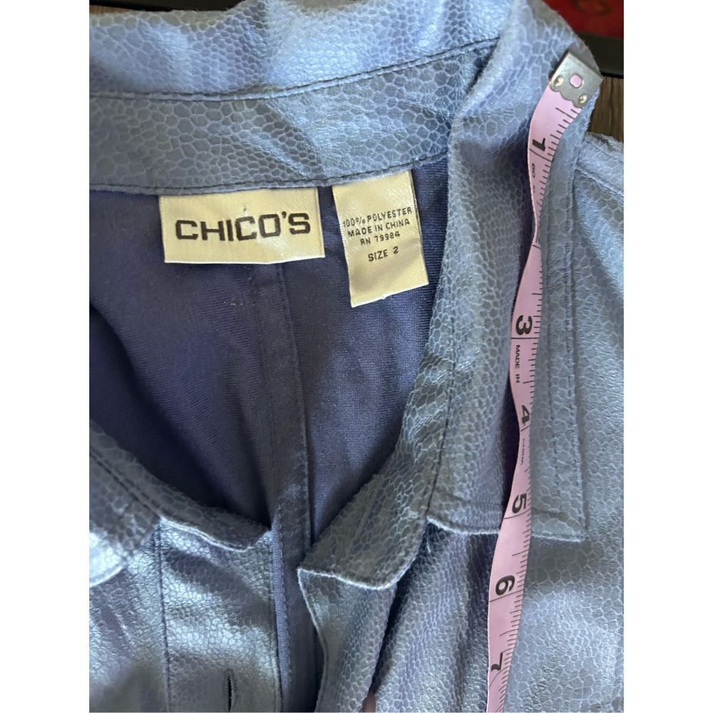 Chico’s Lavender Textured Button Front Casual Off… - image 7
